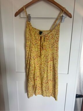 wild fable Yellow & Pink Floral Slip Dress